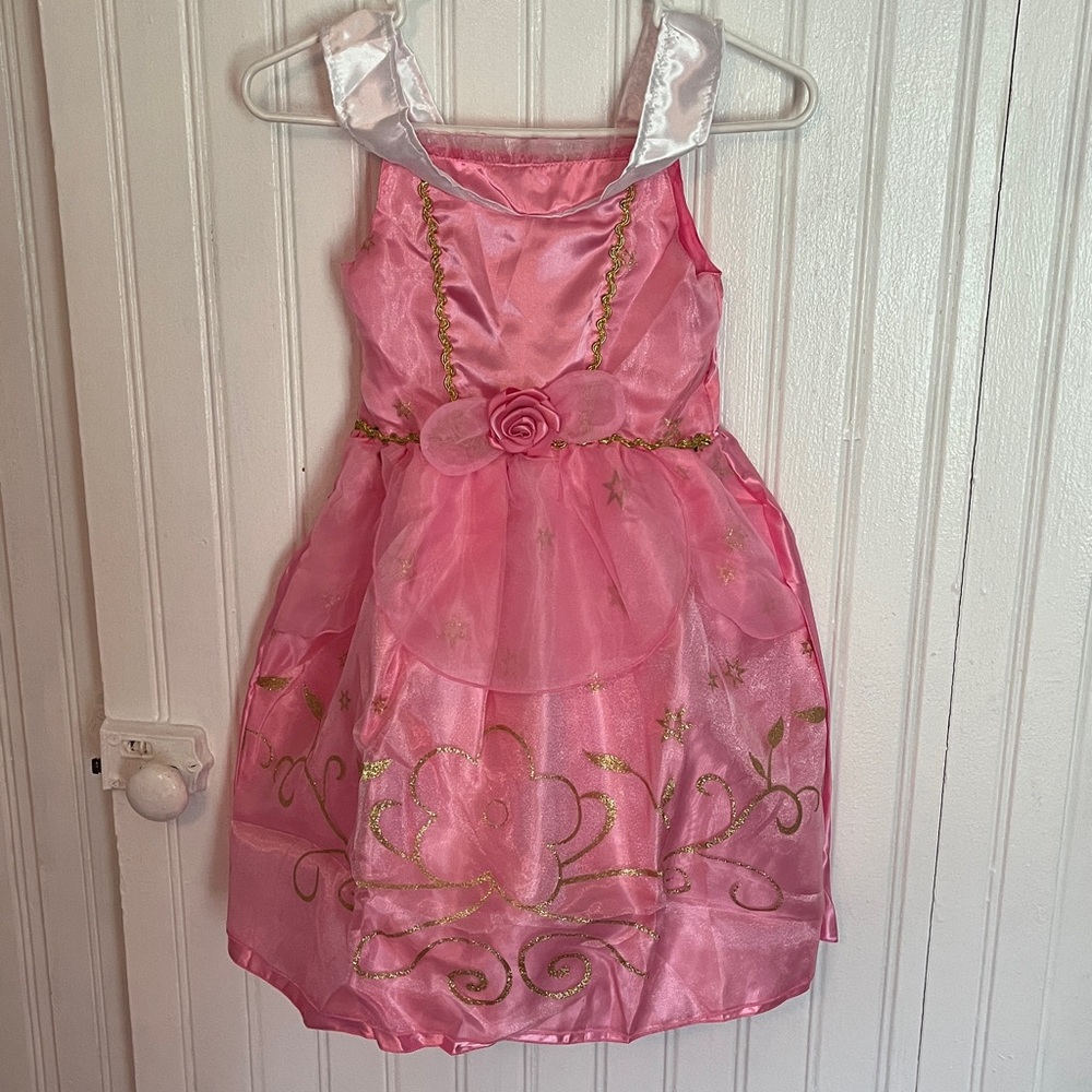 Pink Princess Dress with Gold Accents